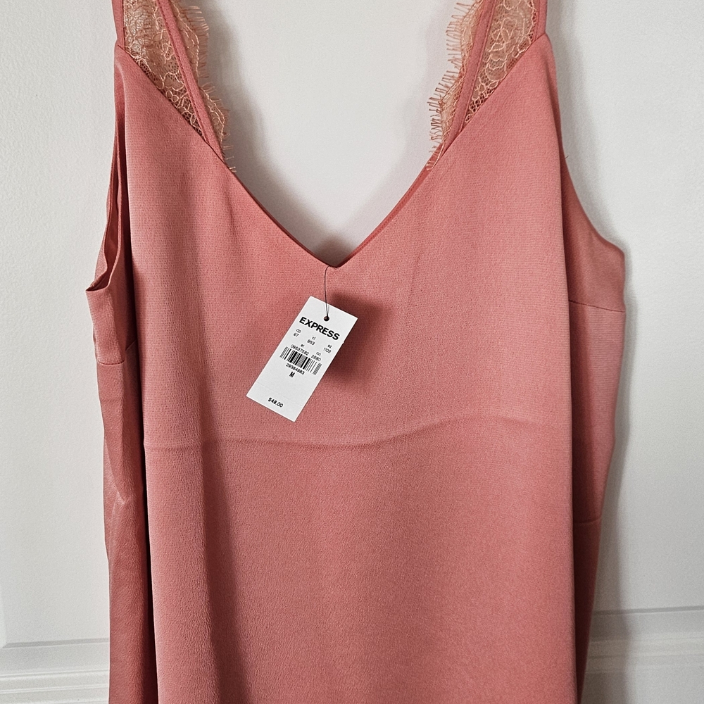 Express Pink Lace Trim Chemise